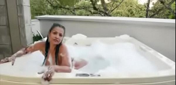  Latina milf taking a bath